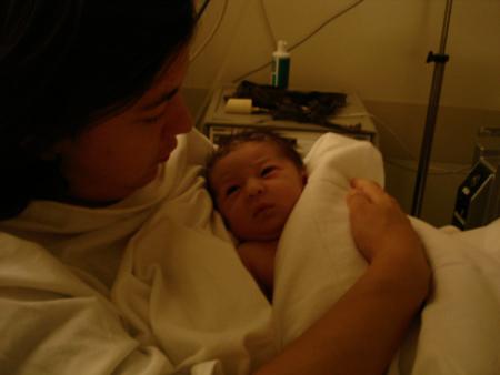 quelques minutes apr�s l'accouchement